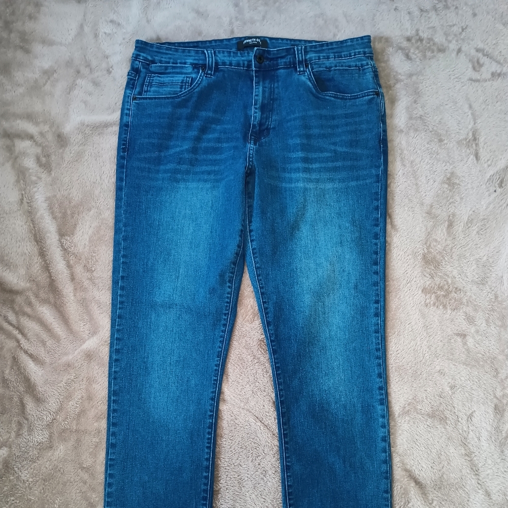 Kenneth Cole Men's Classic Blue Straight Jeans